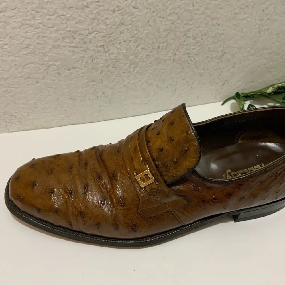 Footjoy Brown Ostrich Leather Loafers 73668 12C